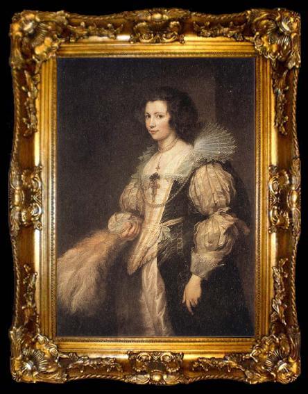 framed  Anthony Van Dyck Portrait of Maria Louisa de Tassis, ta009-2